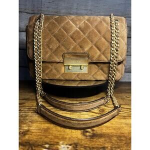 Michael Kors Sloan Quilted Suede Shoulder Bag